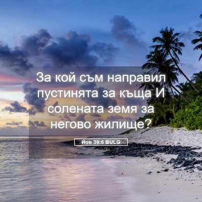 Picture 05 - Йов 39:6 BULG - За кой съм направил - Bible Verse Picture