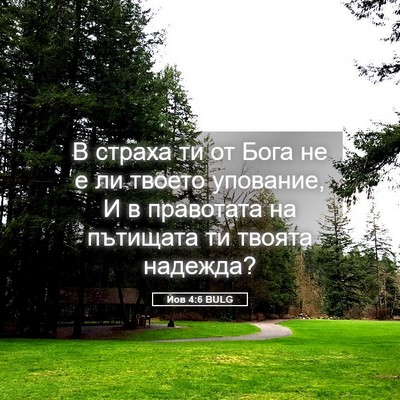 Picture 05 - Йов 4:6 BULG - В страха ти от Бога не е ли - Bible Verse Picture