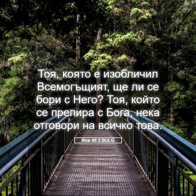 Picture 05 - Йов 40:2 BULG - Тоя, която е изобличил - Bible Verse Picture