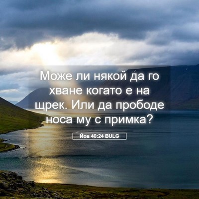 Picture 05 - Йов 40:24 BULG - Може ли някой да го хване - Bible Verse Picture