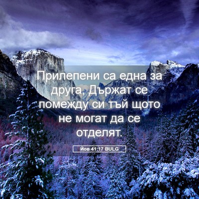 Picture 05 - Йов 41:17 BULG - Прилепени са една за друга, - Bible Verse Picture