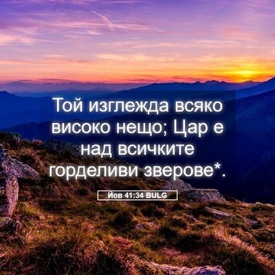 Picture 05 - Йов 41:34 BULG - Той изглежда всяко високо - Bible Verse Picture