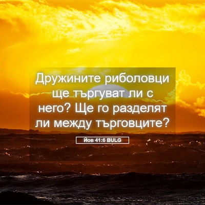 Picture 05 - Йов 41:6 BULG - Дружините риболовци ще - Bible Verse Picture
