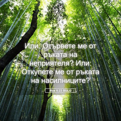 Picture 05 - Йов 6:23 BULG - Или: Отървете ме от ръката - Bible Verse Picture