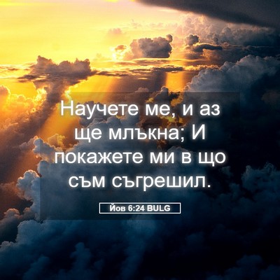 Picture 05 - Йов 6:24 BULG - Научете ме, и аз ще млъкна; - Bible Verse Picture