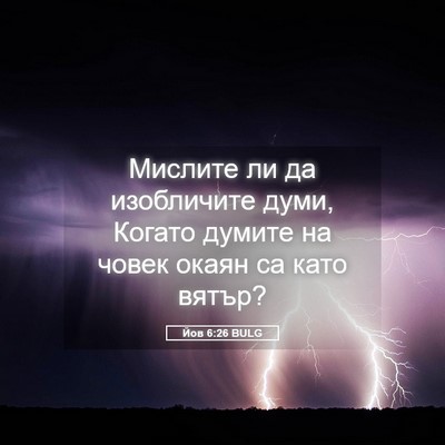 Picture 05 - Йов 6:26 BULG - Мислите ли да изобличите - Bible Verse Picture