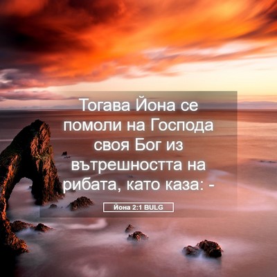 Picture 05 - Йона 2:1 BULG - Тогава Йона се помоли на - Bible Verse Picture