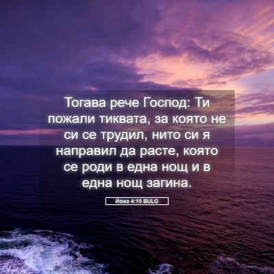 Picture 05 - Йона 4:10 BULG - Тогава рече Господ: Ти - Bible Verse Picture