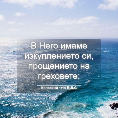 Picture 05 - Колосяни 1:14 BULG - В Него имаме изкуплението - Bible Verse Picture