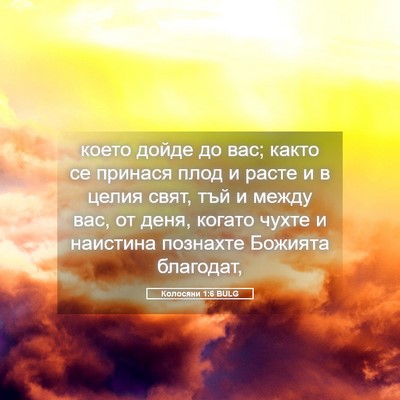 Picture 05 - Колосяни 1:6 BULG - което дойде до вас; както - Bible Verse Picture