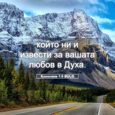 Picture 05 - Колосяни 1:8 BULG - който ни и извести за - Bible Verse Picture