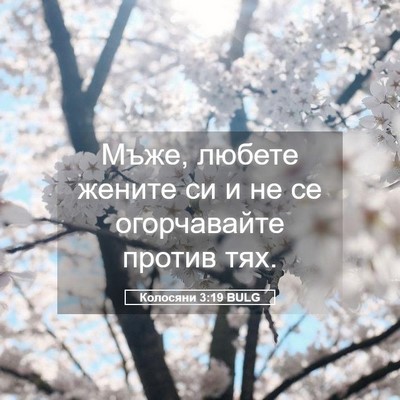 Picture 05 - Колосяни 3:19 BULG - Мъже, любете жените си и не - Bible Verse Picture