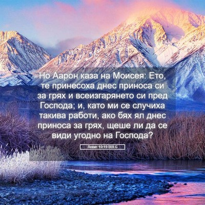 Picture 05 - Левит 10:19 BULG - Но Аарон каза на Моисея: - Bible Verse Picture