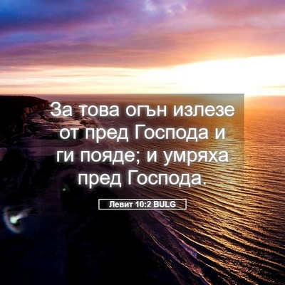 Picture 05 - Левит 10:2 BULG - За това огън излезе от пред - Bible Verse Picture