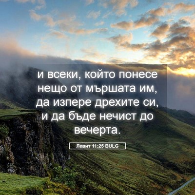 Picture 05 - Левит 11:25 BULG - и всеки, който понесе нещо - Bible Verse Picture