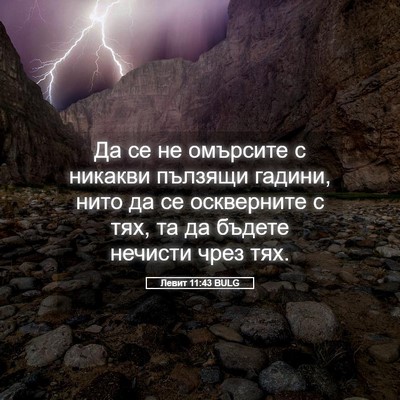 Picture 05 - Левит 11:43 BULG - Да се не омърсите с никакви - Bible Verse Picture