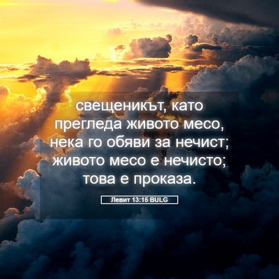 Picture 05 - Левит 13:15 BULG - свещеникът, като прегледа - Bible Verse Picture