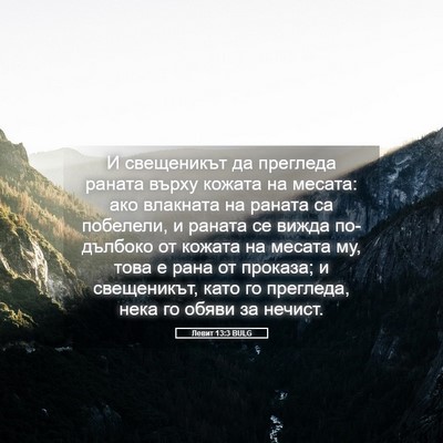Picture 05 - Левит 13:3 BULG - И свещеникът да прегледа - Bible Verse Picture
