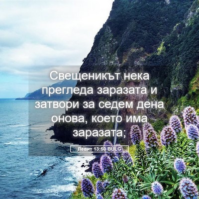 Picture 05 - Левит 13:50 BULG - Свещеникът нека прегледа - Bible Verse Picture