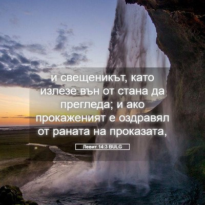 Picture 05 - Левит 14:3 BULG - и свещеникът, като излезе - Bible Verse Picture