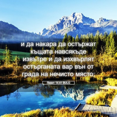 Picture 05 - Левит 14:41 BULG - и да накара да остържат - Bible Verse Picture