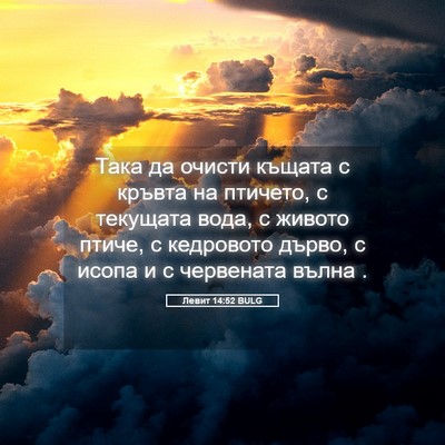 Picture 05 - Левит 14:52 BULG - Така да очисти къщата с - Bible Verse Picture