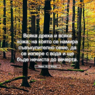 Picture 05 - Левит 15:17 BULG - Всяка дреха и всяка кожа, - Bible Verse Picture