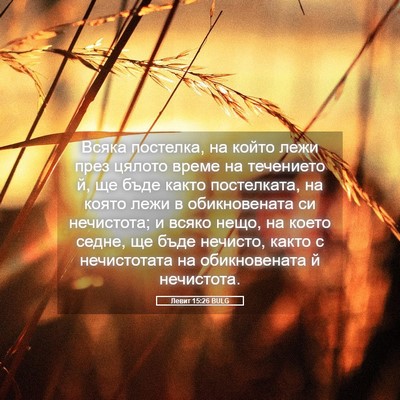 Picture 05 - Левит 15:26 BULG - Всяка постелка, на който - Bible Verse Picture