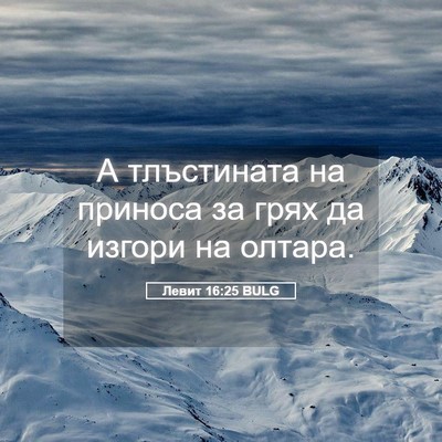 Picture 05 - Левит 16:25 BULG - А тлъстината на приноса за - Bible Verse Picture
