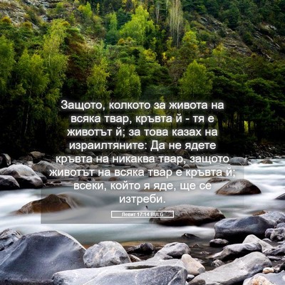 Picture 05 - Левит 17:14 BULG - Защото, колкото за живота - Bible Verse Picture