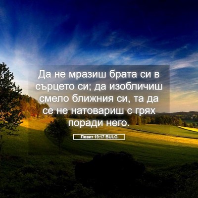 Picture 05 - Левит 19:17 BULG - Да не мразиш брата си в - Bible Verse Picture
