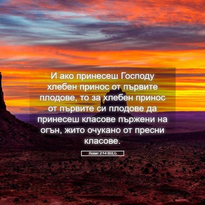 Picture 05 - Левит 2:14 BULG - И ако принесеш Господу - Bible Verse Picture