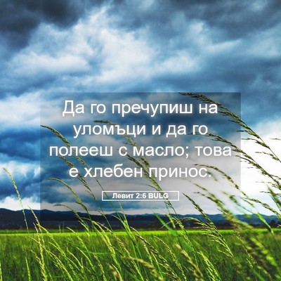 Picture 05 - Левит 2:6 BULG - Да го пречупиш на уломъци и - Bible Verse Picture