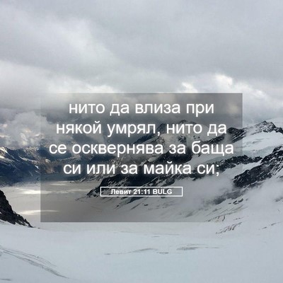 Picture 05 - Левит 21:11 BULG - нито да влиза при някой - Bible Verse Picture