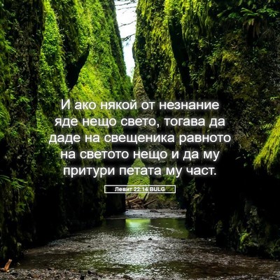 Picture 05 - Левит 22:14 BULG - И ако някой от незнание яде - Bible Verse Picture
