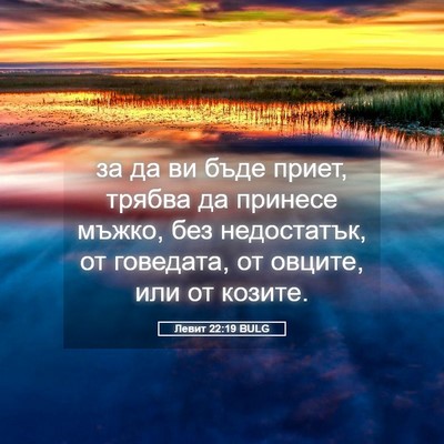 Picture 05 - Левит 22:19 BULG - за да ви бъде приет, трябва - Bible Verse Picture