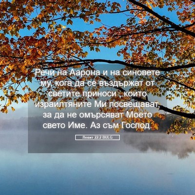 Picture 05 - Левит 22:2 BULG - Речи на Аарона и на - Bible Verse Picture