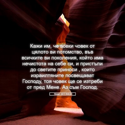 Picture 05 - Левит 22:3 BULG - Кажи им, че всеки човек от - Bible Verse Picture