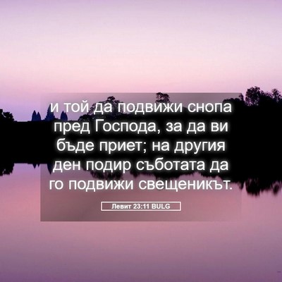Picture 05 - Левит 23:11 BULG - и той да подвижи снопа пред - Bible Verse Picture