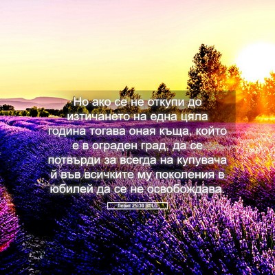 Picture 05 - Левит 25:30 BULG - Но ако се не откупи до - Bible Verse Picture