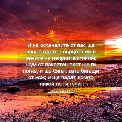 Picture 05 - Левит 26:36 BULG - И на останалите от вас ще - Bible Verse Picture