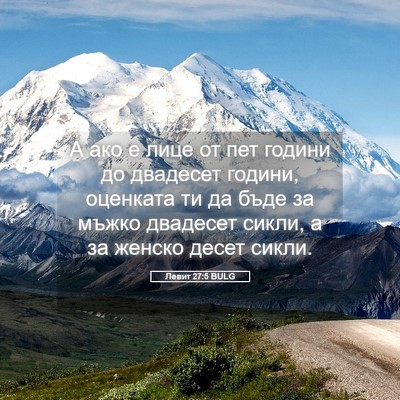 Picture 05 - Левит 27:5 BULG - А ако е лице от пет години - Bible Verse Picture