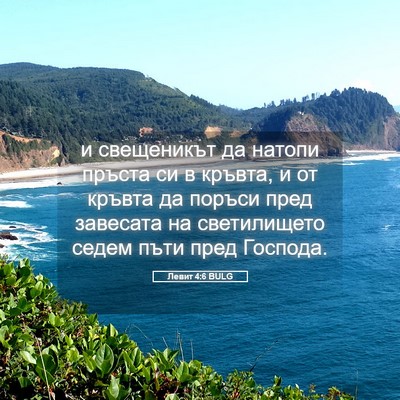 Picture 05 - Левит 4:6 BULG - и свещеникът да натопи - Bible Verse Picture