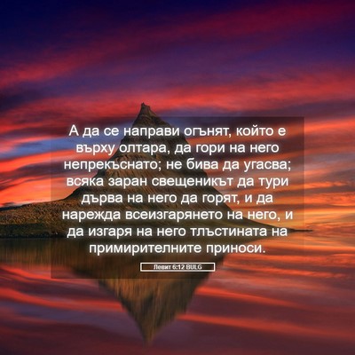 Picture 05 - Левит 6:12 BULG - А да се направи огънят, - Bible Verse Picture