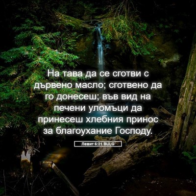 Picture 05 - Левит 6:21 BULG - На тава да се сготви с - Bible Verse Picture