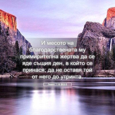 Picture 05 - Левит 7:15 BULG - И месото на - Bible Verse Picture