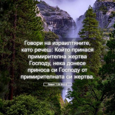 Picture 05 - Левит 7:29 BULG - Говори на израилтяните, - Bible Verse Picture