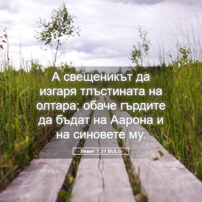 Picture 05 - Левит 7:31 BULG - А свещеникът да изгаря - Bible Verse Picture