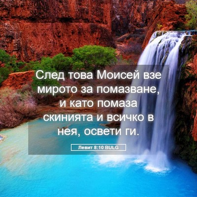 Picture 05 - Левит 8:10 BULG - След това Моисей взе - Bible Verse Picture