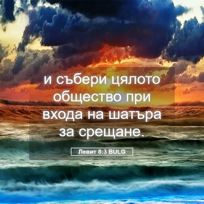 Picture 05 - Левит 8:3 BULG - и събери цялото общество - Bible Verse Picture